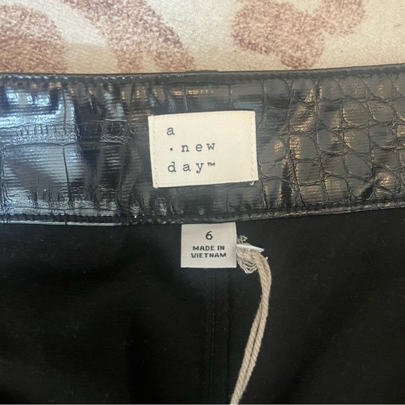 A New Day Shiny Black Croc-Textured Pants - Picture 8 of 11